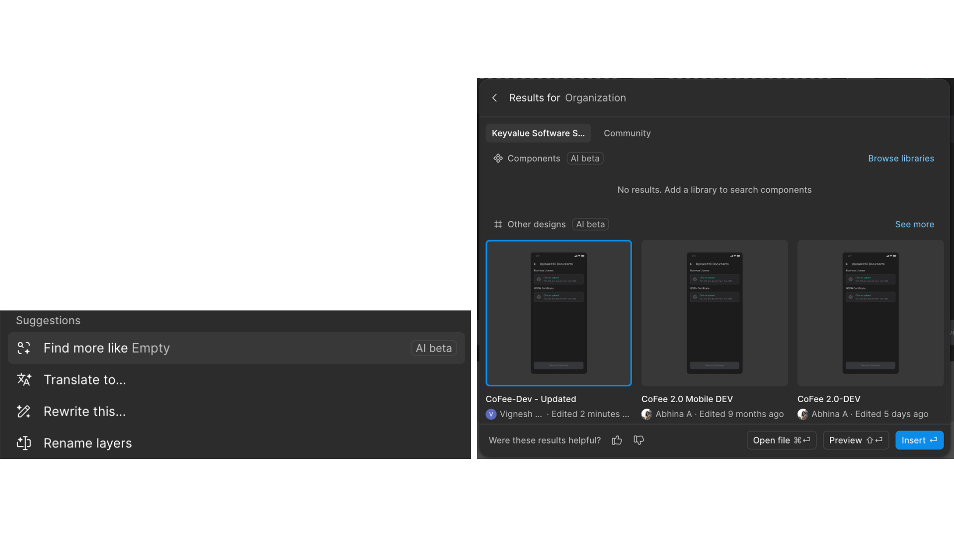 Figma AI Suite. In spotlight (Visual search)