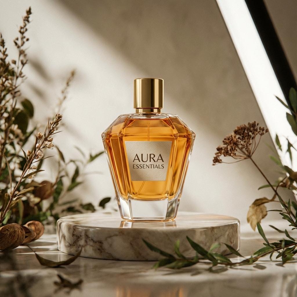 Original product photo of a perfume bottle used as input reference for Nano Banana Pro editing.