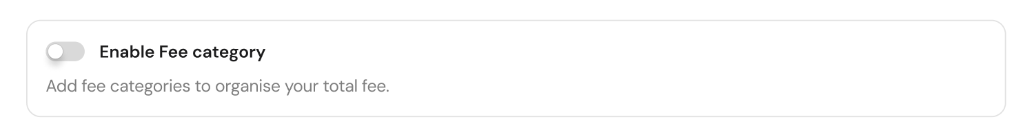 Updated UI of CoFee with the option "Enable fee category"