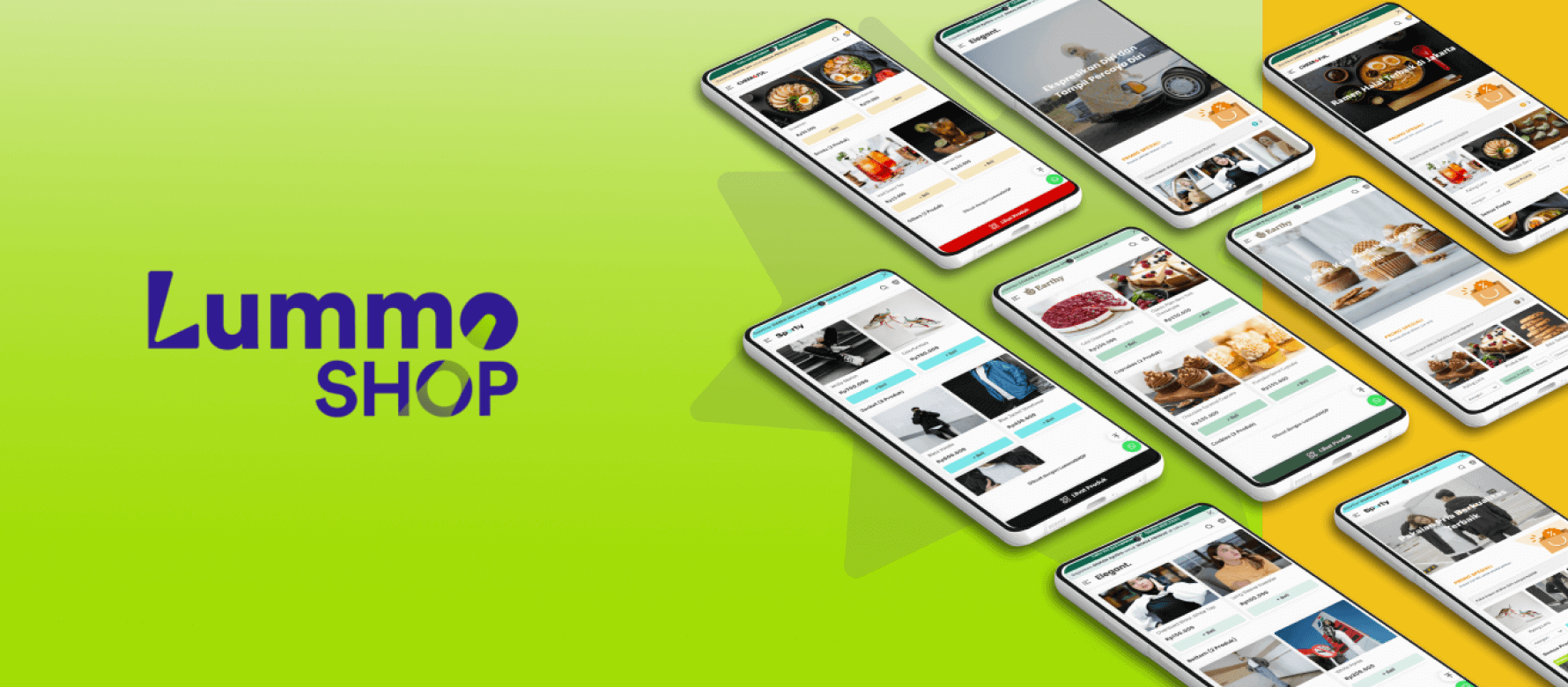 Case Study | Home page design of Lummoshop, Indonesia's largest D2C SaaS E-Commerce platform, that empower entrepreneurs and brands in SEA to accelerate their growth and to serve their customers by giving them the best technology
