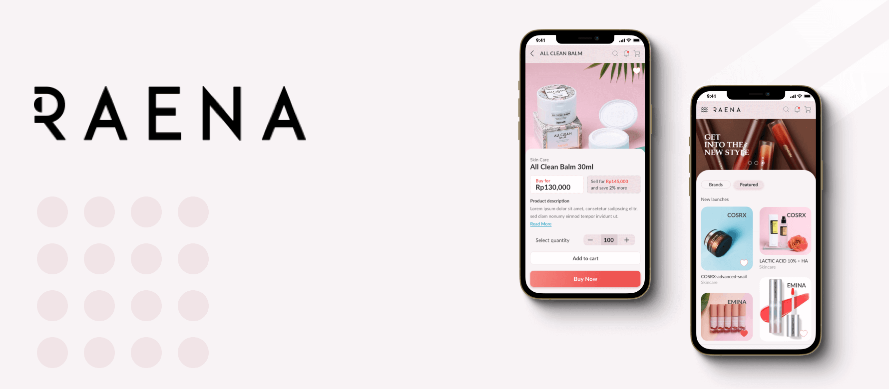 Case Study | App screen design of Raena, B2B2C beauty product reseller and dropship E-commerce platform in Indonesia
