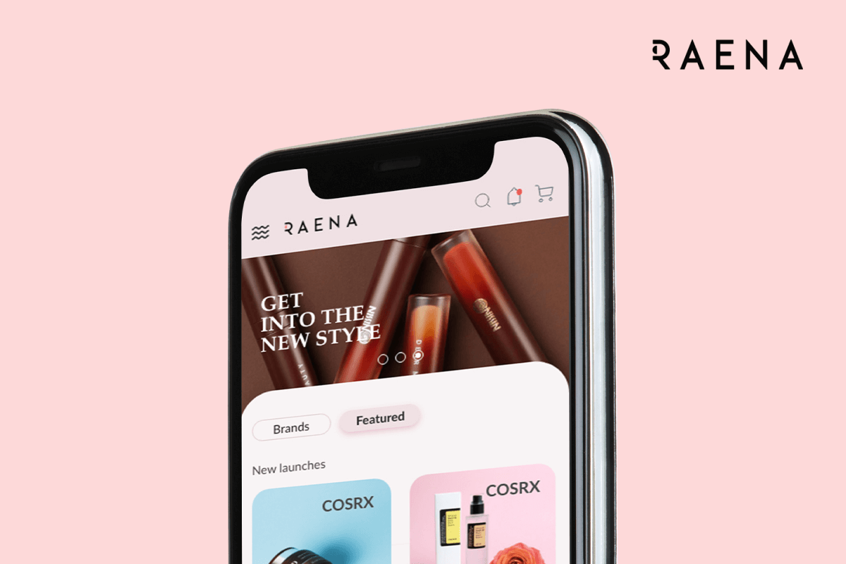 App screen design of Raena, B2B2C beauty product reseller and dropship E-commerce platform in Indonesia