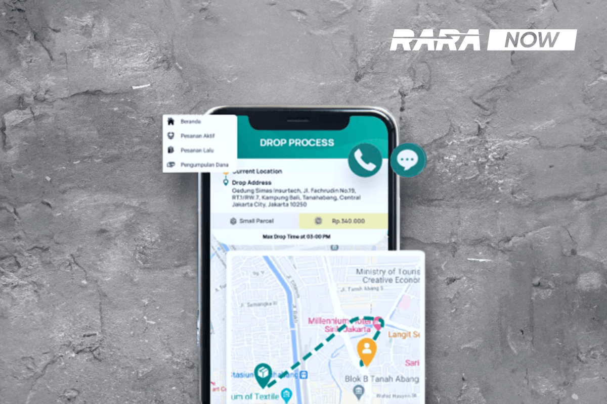 App screen design of Rara, B2B web and mobile applications of Indonesia’s delivery logistics service