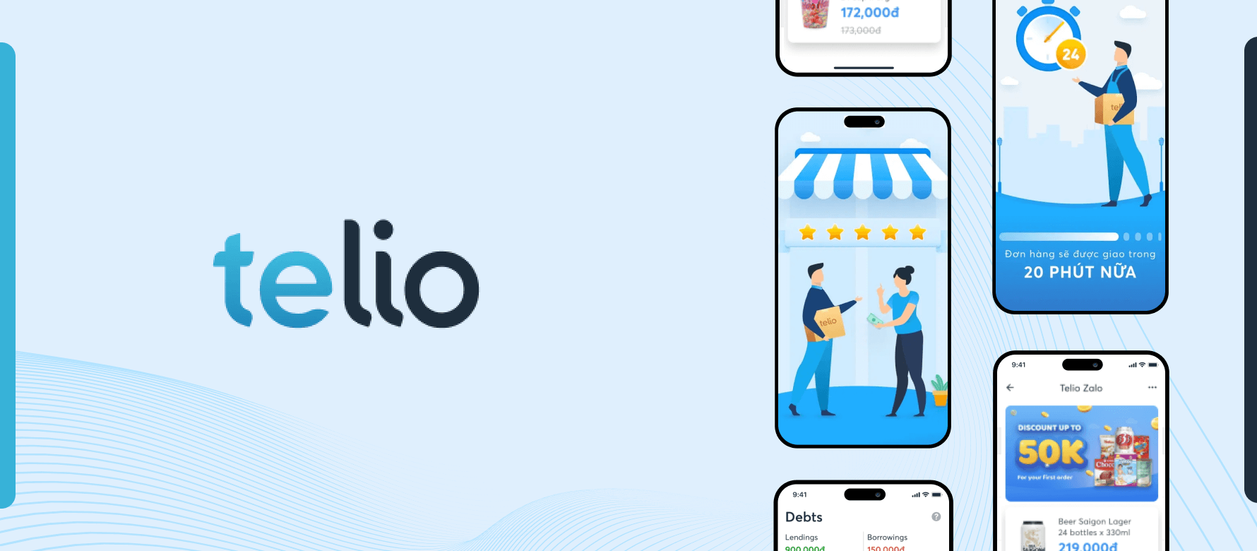 Case Study | App screen design of Telio, Vietnam’s pioneering digital E-Commerce start-up that provides B2B solutions for groceries and consumer goods.