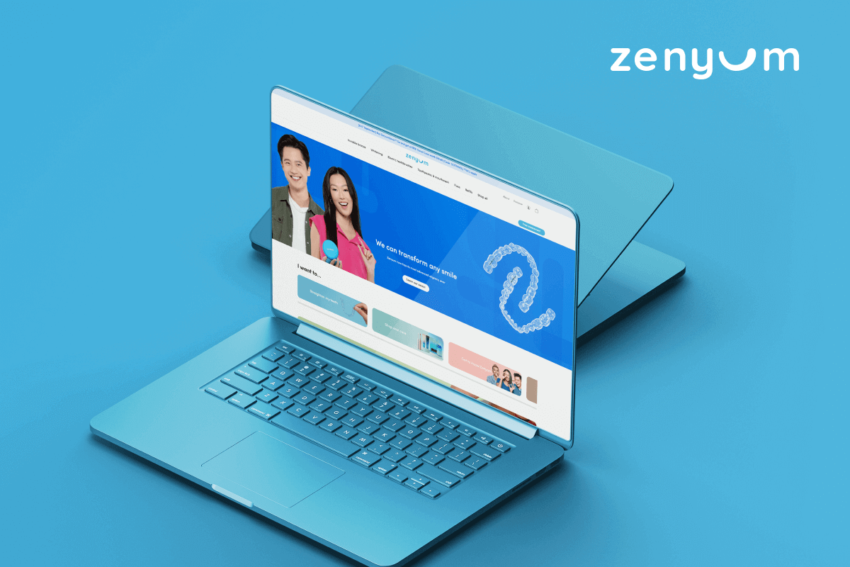 Home page design of Zenyum, Asia’s most loved dental brand working on invisible braces & oral care, based out in Singapore